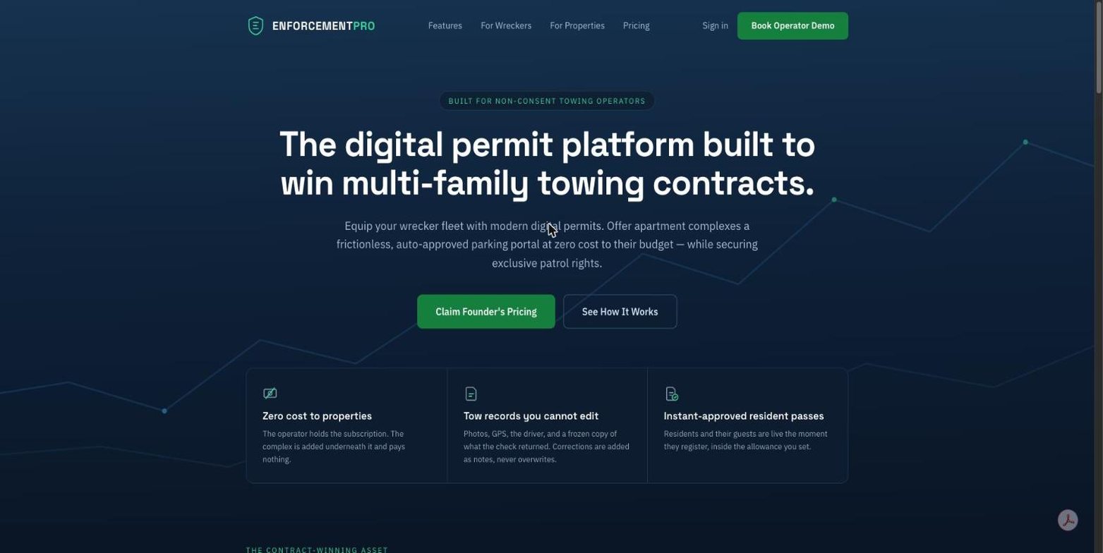 LotHook parking permit platform homepage